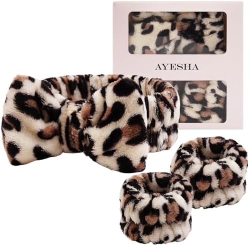 Ayesha Spa Headband and Wristband Set for Washing Face Skincare Makeup by AYESHA