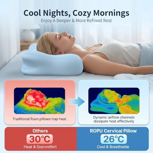 Cervical Neck Pillow - Contour Memory Foam Pillows for Pain Relief - Image 2