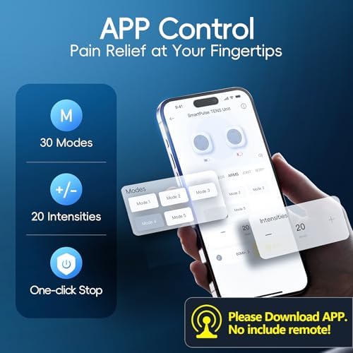 Comfytemp Wireless TENS Unit Muscle Stimulator for Pain Relief, App Control - Image 2