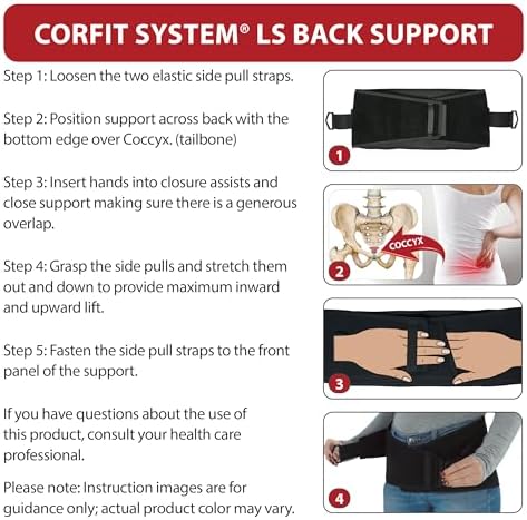 CorFit Back Brace for Lower Back Pain Relief & Lumbar Support Belt, WH, XS - Image 6