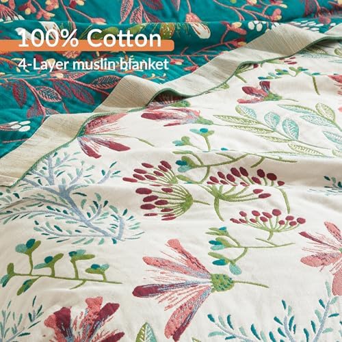 Boho Throw Blanket for Bed 90”x98”, 100% Cotton Blanket for Couch Sofa - Image 6