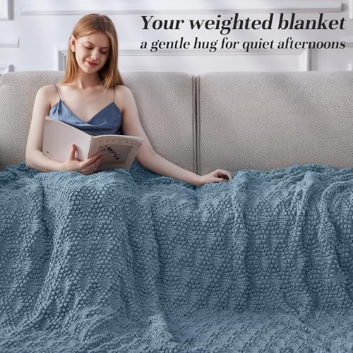 Anysay Knitted Weighted Blanket for Adult,Chunky Knit Throw 60''*80'' 10lbs - Image 2