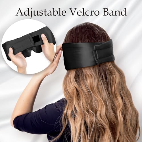 Zenssia 100% Mulberry Silk Sleep Mask Eye Mask for Men and Women, Black - Image 4