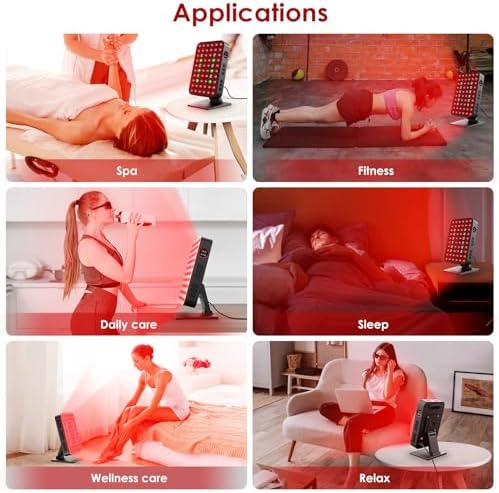 Red Light Therapy Panel 300W 60pcs Dual-Chip 4 Bands LED Light Therapy Red Infrared Blue Green 660nm 850nm 455nm 528nm, High Irradiance, Touch Screen Controller, Ideal for Body, Face, Skincare, Sleep - Image 5