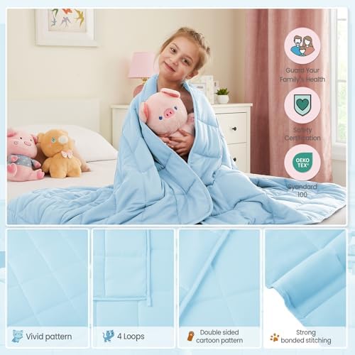 Weighted Blanket - 3 lbs Lightblue Heavy Blanket, 20"x30", Small Size Breathable Lap Blanket - Image 4