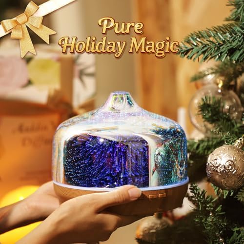 Porseme 500ml Glass Essential Oil Diffuser Aromatherapy Ultrasonic Cool Mist Humidifier 15-21 Running Hours Waterless Auto-Off Air Diffusers for Sleeping Yoga Working Spa(Silver) - Image 6
