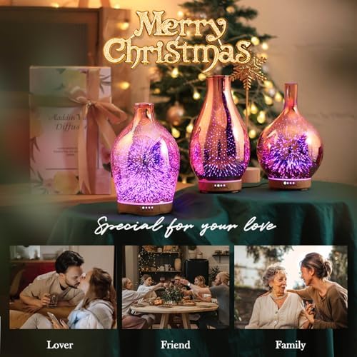 Porseme Essential Oil Diffuser 3D Glass Aromatherapy Ultrasonic Humidifier Cool Mist, Auto Shut-Off, Timer Setting, BPA Free for Home Office Hotel Yoga Gym Leisure SPA Gift 100ml - Image 6