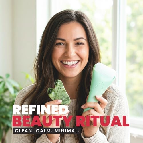 ROSELYNBOUTIQUE Gua Sha Facial Tools & Ice Roller for Face (Green) - Image 2
