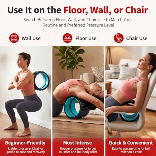 GymCope Curved Foam Roller, Spine-Safe Groove, 530 lb, Blue, Medium - Image 5