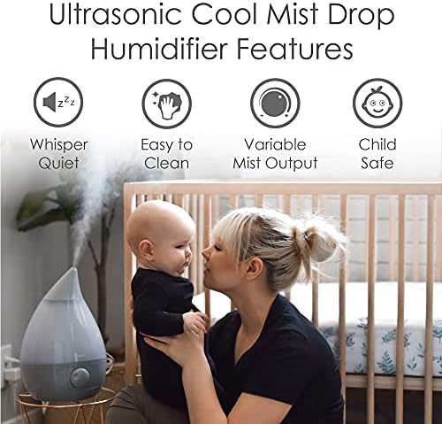 Crane Ultrasonic Cool Mist Humidifier for Bedroom, Baby Nursery, Kids Room, Plants, or Office, Large 1 Gallon Tank, Filter Optional, Grey - Image 2