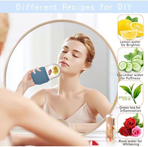 XHJRI Ice Face Roller Massager,Ice Cube Roller for Face, Eyes and Neck Naturally Conditioning and Skin Care,De-Puff Eye Bags,Reduce Migraine Pain,Reusable Massage Silicone Ice Mold (Blue) - Image 4