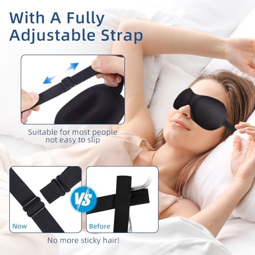 4-Pack Eye Masks for Sleep with Adjustable Strap Comfortable Sleep Masks for Women and Man Night Sleep, Travel, Nap Red - Image 4