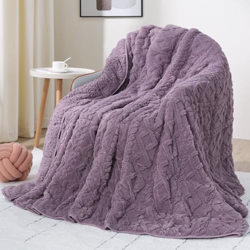 Drewin 15 lbs Weighted Blanket Queen Size for Adults,Purple,60 x 80 inches by Home