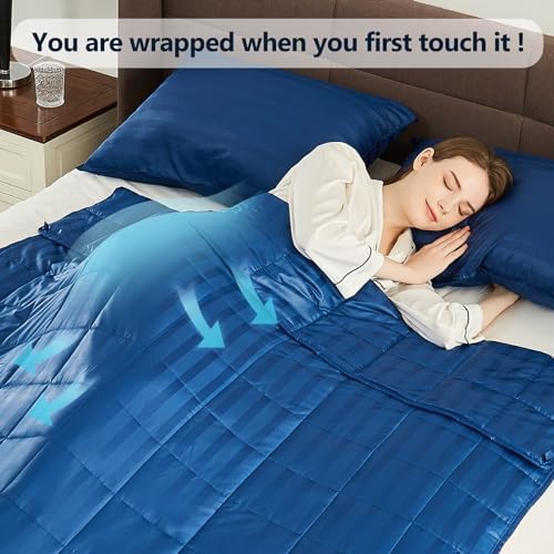 Weighted Blanket Queen/King Size (80"x87" 22lbs),Ultra Soft and Cozy Cooling Weighted Blanket for Adult,Heavy Blanket with Machine Washable Soft Blanket, Navy Blue - Image 4