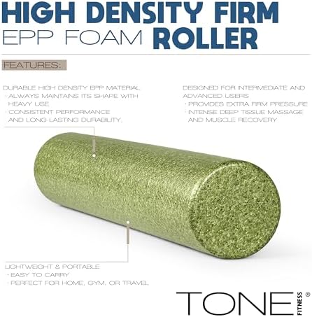 Tone Fitness High Density EPP Foam Exercise Foam Roller for Yoga, Pilates, Stretching, Massage, and Recovery | Multiple Sizes and Colors - Image 3