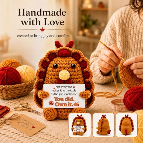 Thanksgiving Gifts Crochet Turkey Positive Emotional Support Fall Decor - Image 4