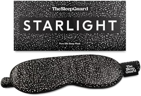 TheSleepGuard Pure Silk Sleep Mask [100% 6A Mulberry Silk, 22 Momme] Light Blocking Travel Essentials. Eye Masks for Sleeping. Black Oeko-Tex Blindfold. Eye Covers for Men & Women by TheSleepGuard