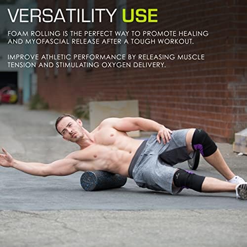 ProsourceFit High Density Foam Rollers 24 - inches long, Firm Full Body Athletic Massage Tool for Back Stretching, Yoga, Pilates, Post Workout Muscle Recuperation, Black/Blue - Image 5