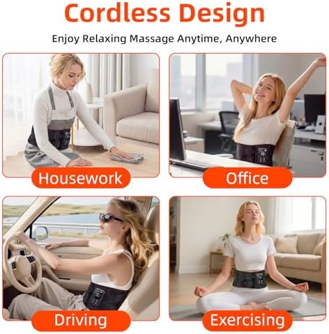 Cordless Heating Massage Belt for Lower Back Soothe Discomfort - 5000mAh Adjustable Heat Therapy Wrap with 4 Vibration Modes - Portable Heating Pad for Muscle Relaxation, Ideal Gift for Men & Women - Image 6