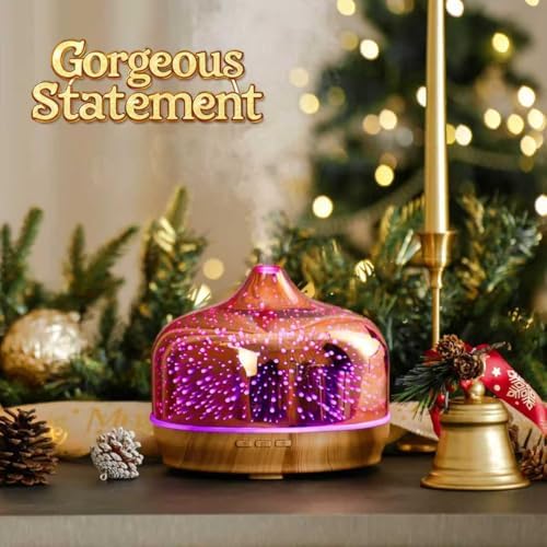 Porseme 500ml Glass Essential Oil Diffuser Aromatherapy Ultrasonic Cool Mist Humidifier 15-21 Running Hours Waterless Auto-Off Air Diffusers for Sleeping Yoga Working Spa(Rose Gold) - Image 4