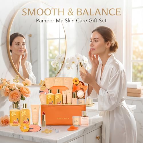 25 Pcs Mother's Day Gift, Bergamot & Rose Bath & Body Gift Set for Women, Hydrating Skin Care Kit, Pamper Self Care Gifts, Leather Bag, Necklace, Christmas, Birthday, Anniversary, Mom - Image 3