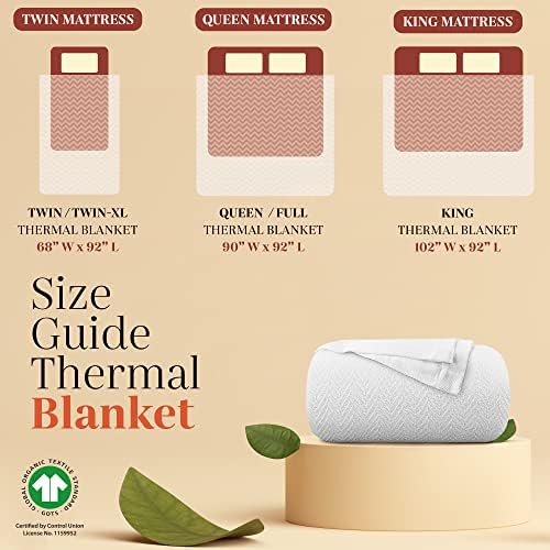 Mayfair Linen Cotton Throw Blankets for Bed Queen Size - Herringbone Pattern Soft Cotton Blanket (1 PC, White), Breathable, Soft & Cozy Thermal All Season Throw for Bed Couch Chair Outdoors - Image 4