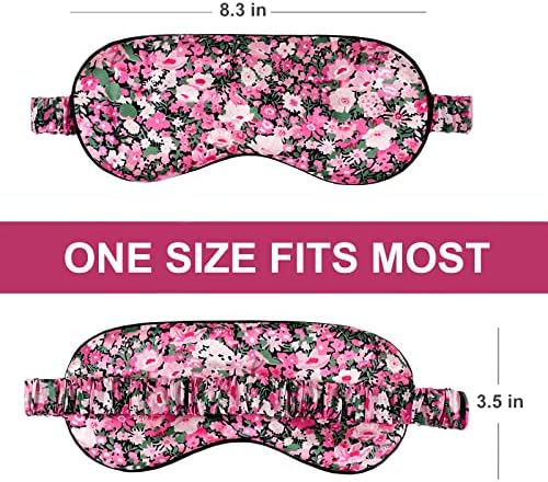 OLESILK 100% Natural Mulberry Silk Sleep Eye Mask Block Out Light, Fashion Printed Eye Mask Blindfold for Women Men Full Night Sleeping, Chic Eye Cover Eyeshade, Pattern 3 - Image 5