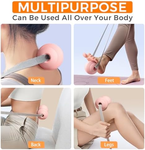 VICSKY Myofascial Release Massage Ball with Handles - Trigger Point Ball for Leg, Neck, Foot Pain Relief, Adjustable Strap, Deep Tissue & Muscle Relaxation, Pressure Release Tool (Pink) - Image 4