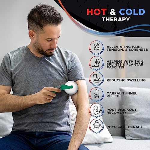 PRIME Fitness Cold Massage Roller Ball | Cold Therapy | Ice Roller Ball with Handle | cryo Stick | Relieve Muscle Pain (Green) - Image 3