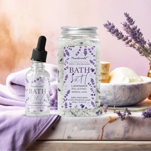 Lavender Spa Gift Set for Women, Luxury 9 Pcs Bath Salts Set, Relaxation Gifts for Women, Self Care Set, Clean Moisturizing Skin, Gifts for Mom, Wife, Sister, Friend - Image 2