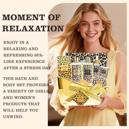 Spa Gift Basket, Spa Kit for Women, Honey & Almond Bath & Body Gift Set - Image 3