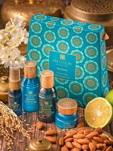 Spa Ceylon SeaVeda Uplifting Discovery Set – 4-Piece Ayurveda Bath & Body Gift Set with Marine Actives, Spearmint, Patchouli & Moringa – Body Cleanser, Body Elixir, Rich Body Cream & Pillow Mist - Image 5