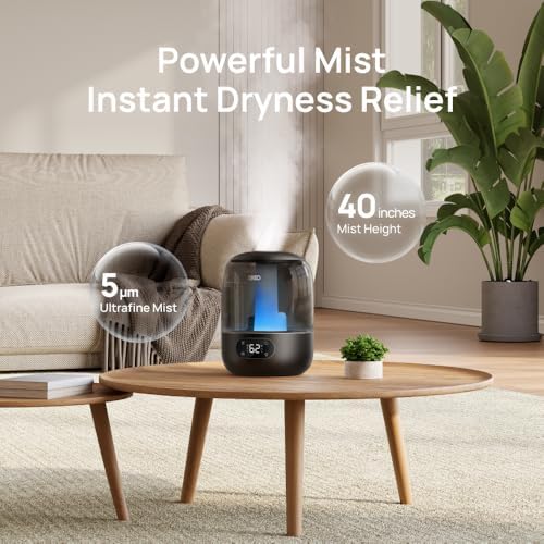 DREO 3L Humidifiers for Bedroom, 30H Runtime, 26 dB Quiet, Black - Image 5