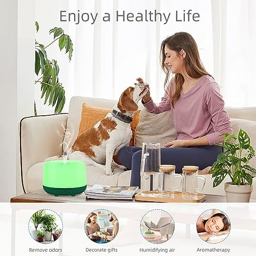 Marchred 300ML Aromatherapy Diffuser for Home, Quiet Diffuser for Essential Oils with Remote Control, 7 LED Color Changing Light, Scent Cool Mist Air Humidifier - Image 7