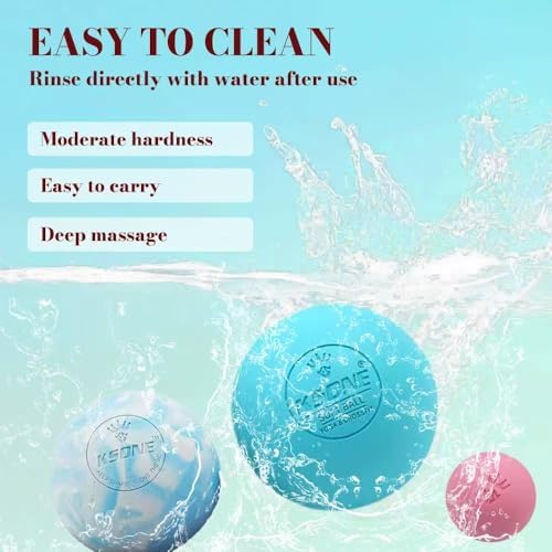 KSONE Massage Lacrosse Balls -Massage Balls for Myofacial Release&Trigger Point Therapy-Set of 2-Hard Lacrosse Massage Ball &Soft Massage Ball with one mini Ball - Image 5