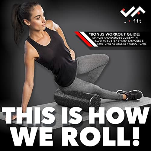 JFIT High Density Foam Roller – EPP Deep Tissue Massage Roller for Muscle Recovery, Myofascial Release & Stretching - Image 6