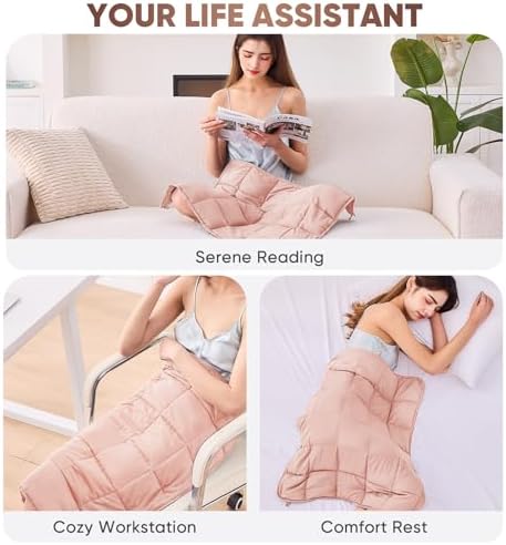 Weighted Blanket for Adults 7lbs, 24"x29", Cooling Heavy Throw Blanket, Microfiber Soft Big Blankets Weighted Comforter, Pink - Image 6