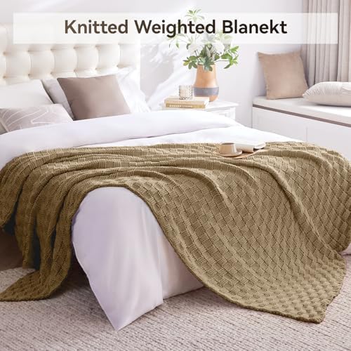 Knitted Weighted Blanket for Adult, No Beads Heavy Blanket 70"x90" 20lbs - Image 6