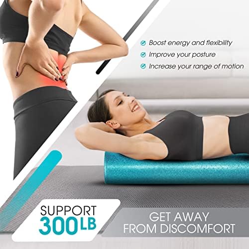 Yes4All High-Density EPP Round Back Roller Foam, Exercise Foam Roller for Yoga, & Pilates, Multiple Sizes and Colours, Turquoise - 24 inches - Image 6