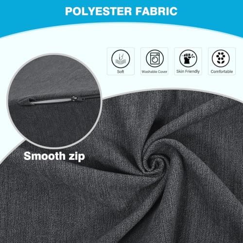 Back Support Pillow for Recliner Dual Layer Lumbar Support Pillow with Gel Memory Foam Ergonomic Orthopedic Lumbar Cushions for Elderly Lower Back Pain Relief Washable Cover Dark Grey - Image 7