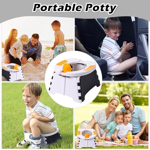 Travel Potty for Toddlers, Portable Foldable Potty (White) - Image 6