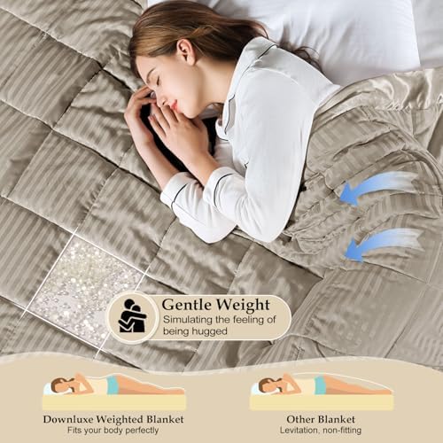 downluxe Weighted Blanket King Size, 18 lb Weighted Blanket with Glass Beads for All Season, Machine Washable Heavy Blanket (Sand, 108 X 90 Inch) - Image 3