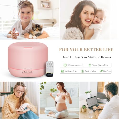 Homeweeks Essential Oil Diffuser for Room Aromatherapy Scent Diffuser - Image 2