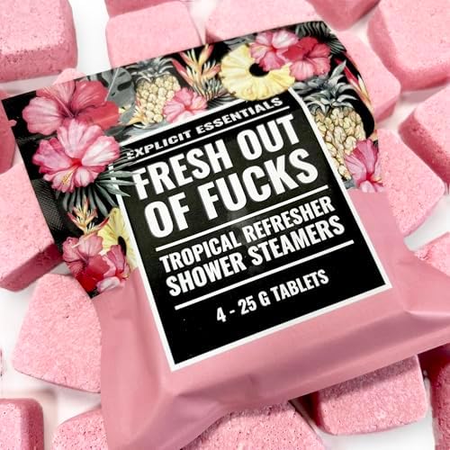 Explicit Essentials Fresh Outta F’s Shower Steamers | Tropical Hibiscus Aromatherapy Shower Steamer for Relaxation & Stress Relief | Spa Shower Tablet Gift for Self-Care, Birthdays & Holiday - Image 3