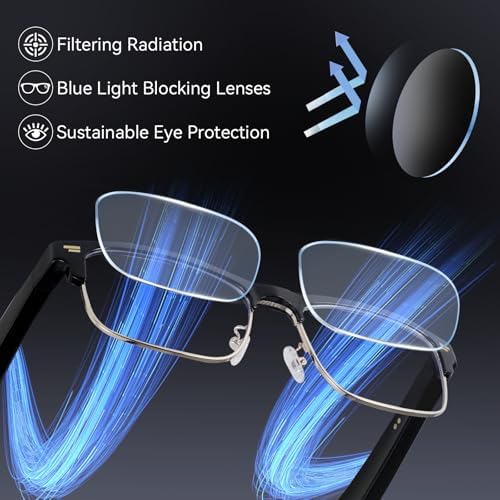 AI Smart Glasses, 164 Languages Bluetooth Glasses with Speakers - Gold - Image 2