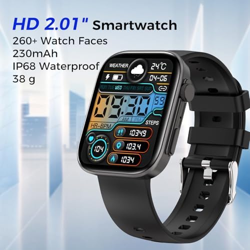 Smart Watches for Men Women, Make/Answer Calls, 2.01" HD Screen with 260+ Watch Faces, Heart Rate/SpO2/Sleep Monitor, 123 Sports Modes, Long Battery Life Fitness Watch Compatible with iPhone Android - Image 4