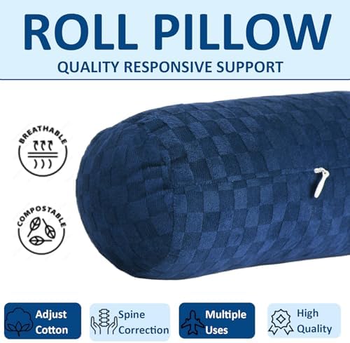Neck Roll Pillow,Cervical Neck Pillow Bolster Pillow for Sleeping - Image 2