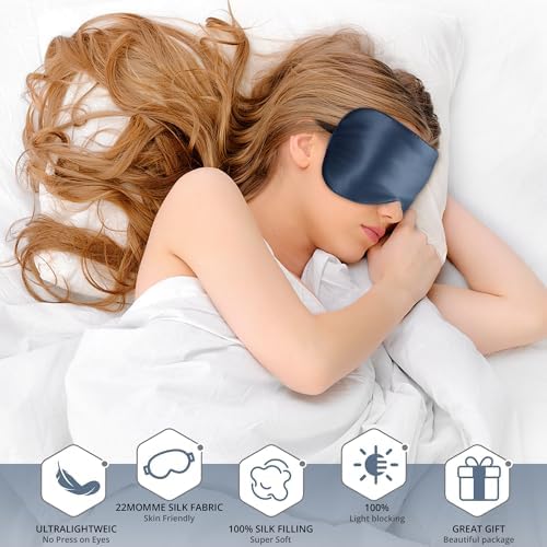Sleep Mask, 100% 22 Momme Mulberry Silk Eye Mask with Adjustable Strap - Image 3