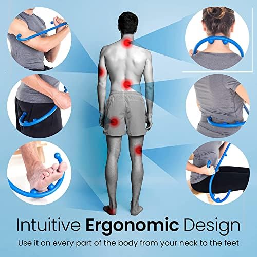 Mount Plus MP005 Back Massager Handheld Tool | Back and Neck Massager | Trigger Point Therapy Self Massage Tool | Fibromyalgia Pain Relief (1 Pack Purple) - Image 3