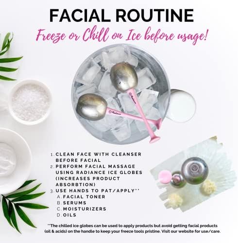 RADIANCE Ice Globes for Facials Skin Care - Cryo Globes, Non Shatter, Face Cooling Cold Stainless Steel, Cryo Freeze Tool Roller for Depuffing Eyes, Face Massage with a Storage Case & Polish Cloth - Image 4